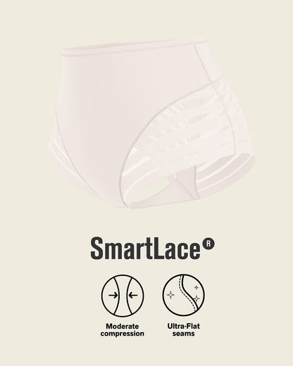 High Profile Bra + Stripe Undetectable Panty in White