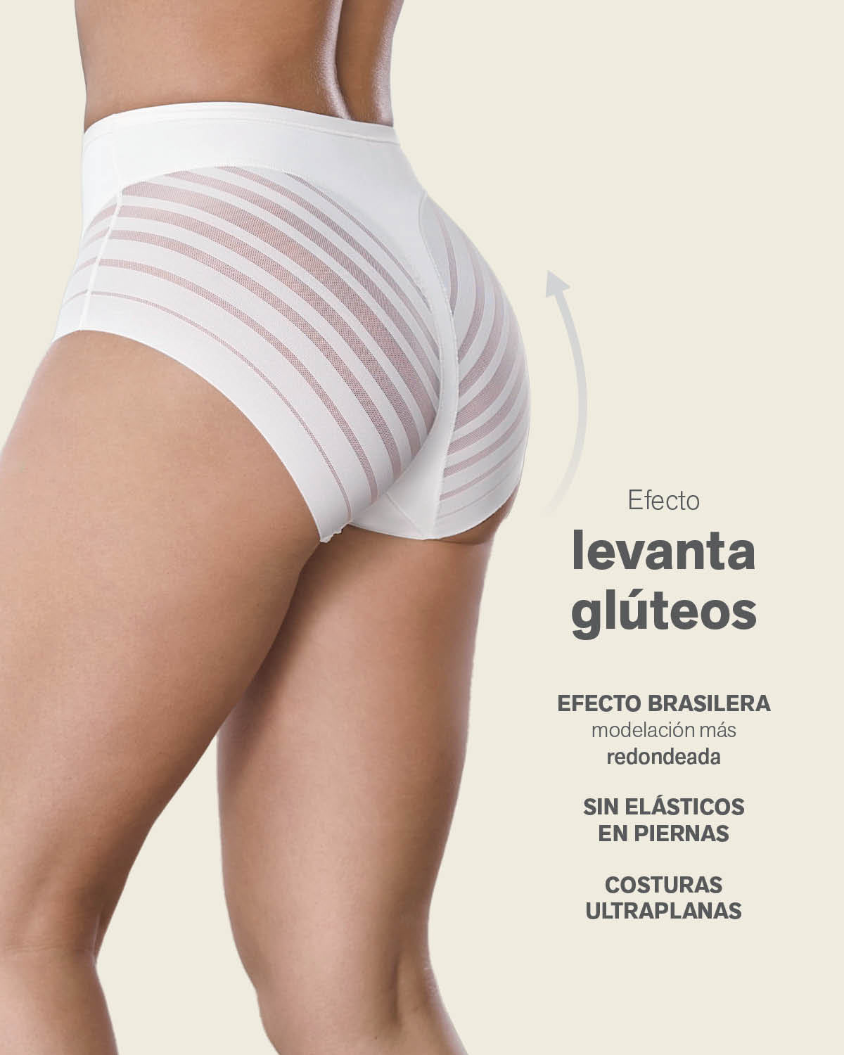 High Profile Bra + Stripe Undetectable Panty in White