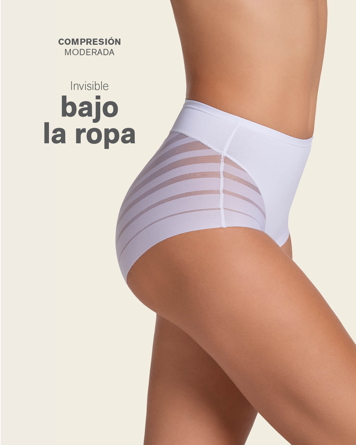 High Profile Bra + Stripe Undetectable Panty in White