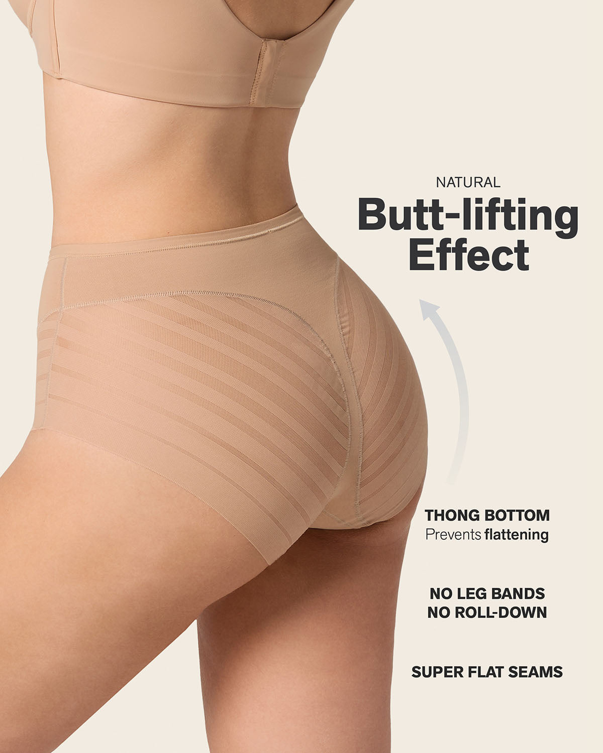 Everyday Bra + Stripe Undetectable Shaper Panty in Golden Beige