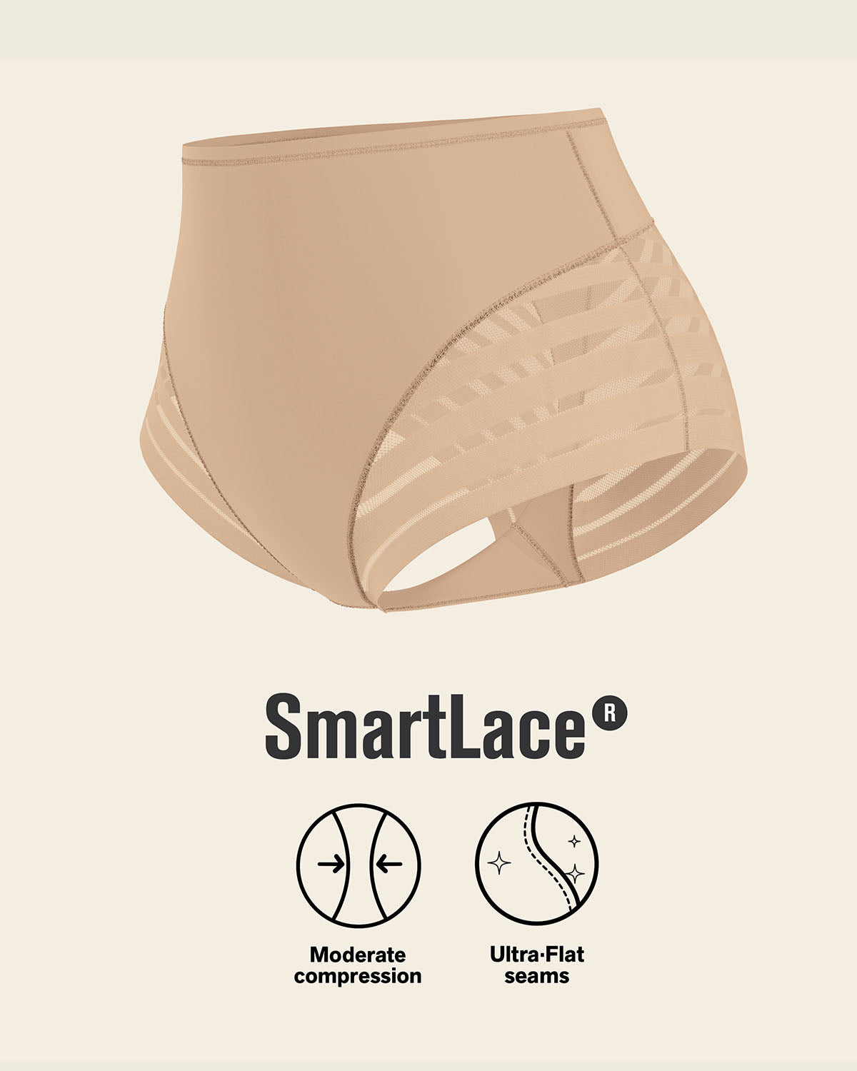 High Profile Bra + Stripe Undetectable Panty in Golden Beige
