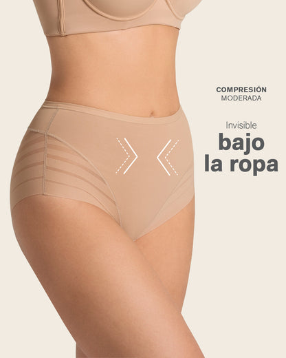 High Profile Bra + Stripe Undetectable Panty in Golden Beige